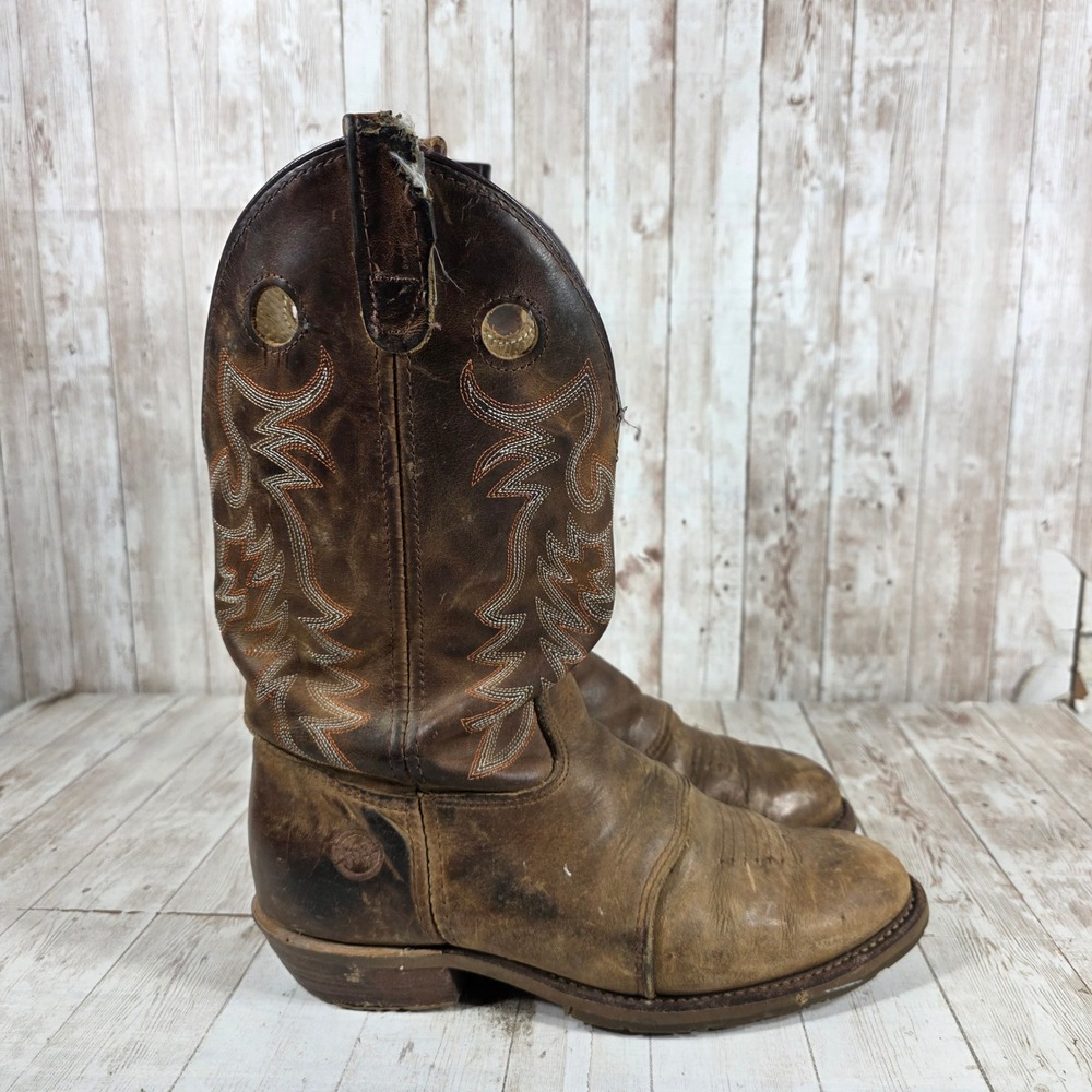 Double H Mens DH5159 UltraGel ICE Buckaroo Brown Leather Western Work Boots 10 D